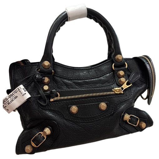 City leather handbag