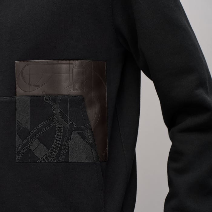 Noir "Eperon d'Or En Perspective" Zipped Hooded Sweater