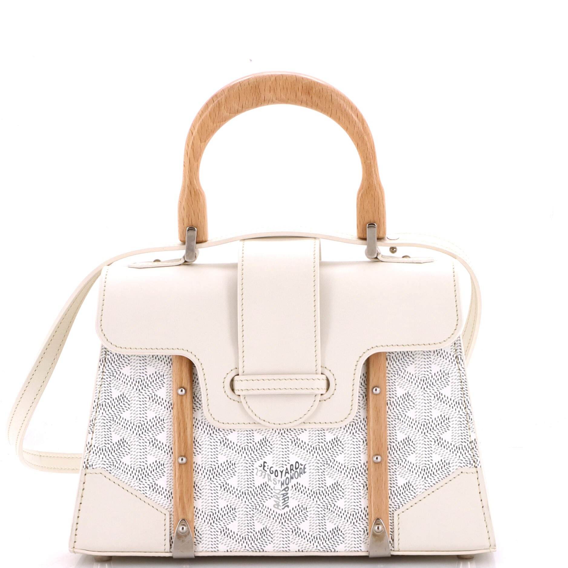 Goyard Structured Saigon Top Handle Bag Coated Canvas with Leather Mini