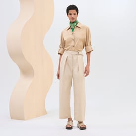 High-waisted chino pants