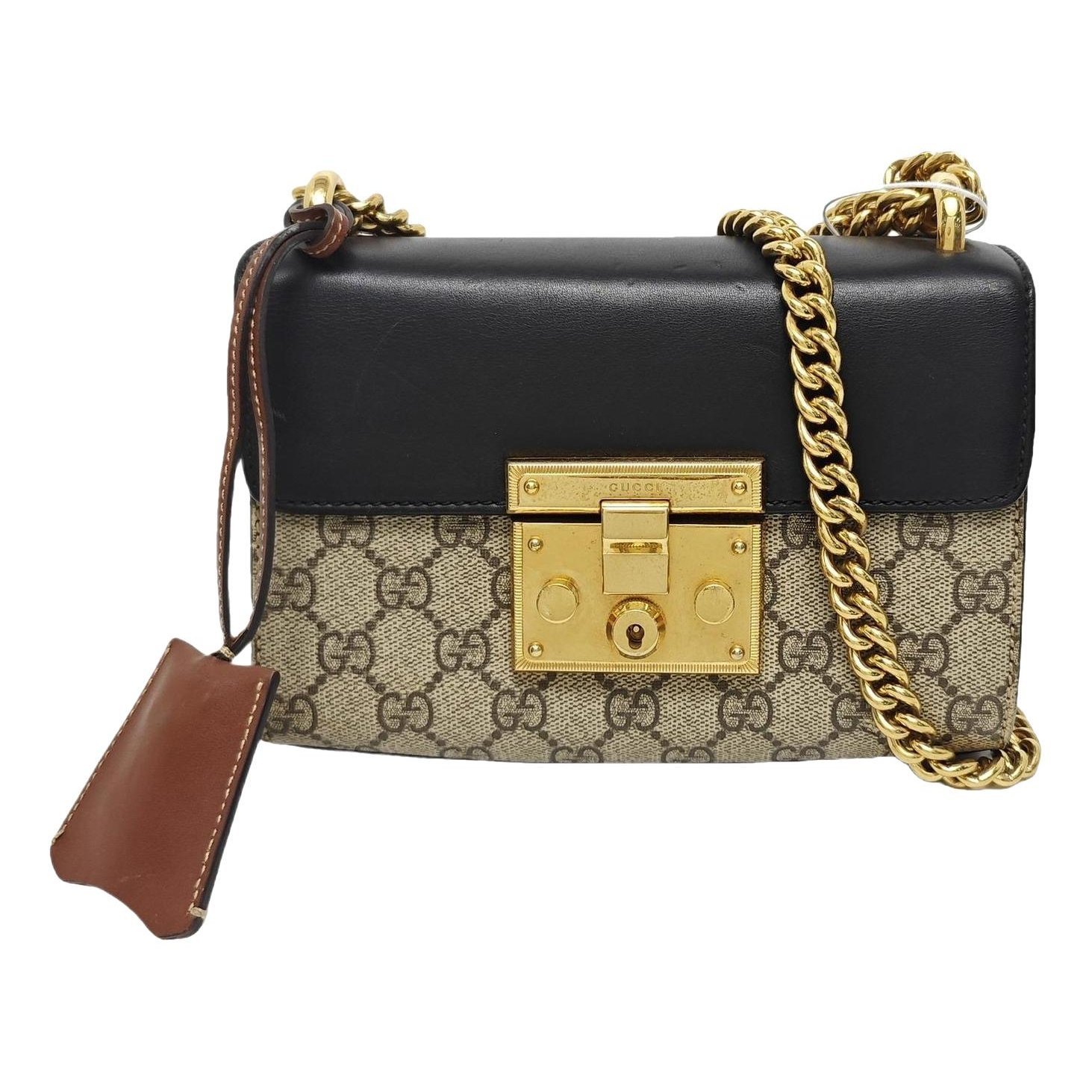 Padlock leather handbag