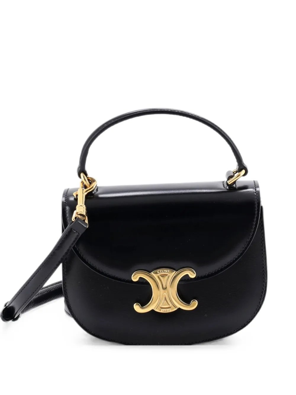 Triomphe Besace Clea Top Handle Flap Bag Leather Mini satchel