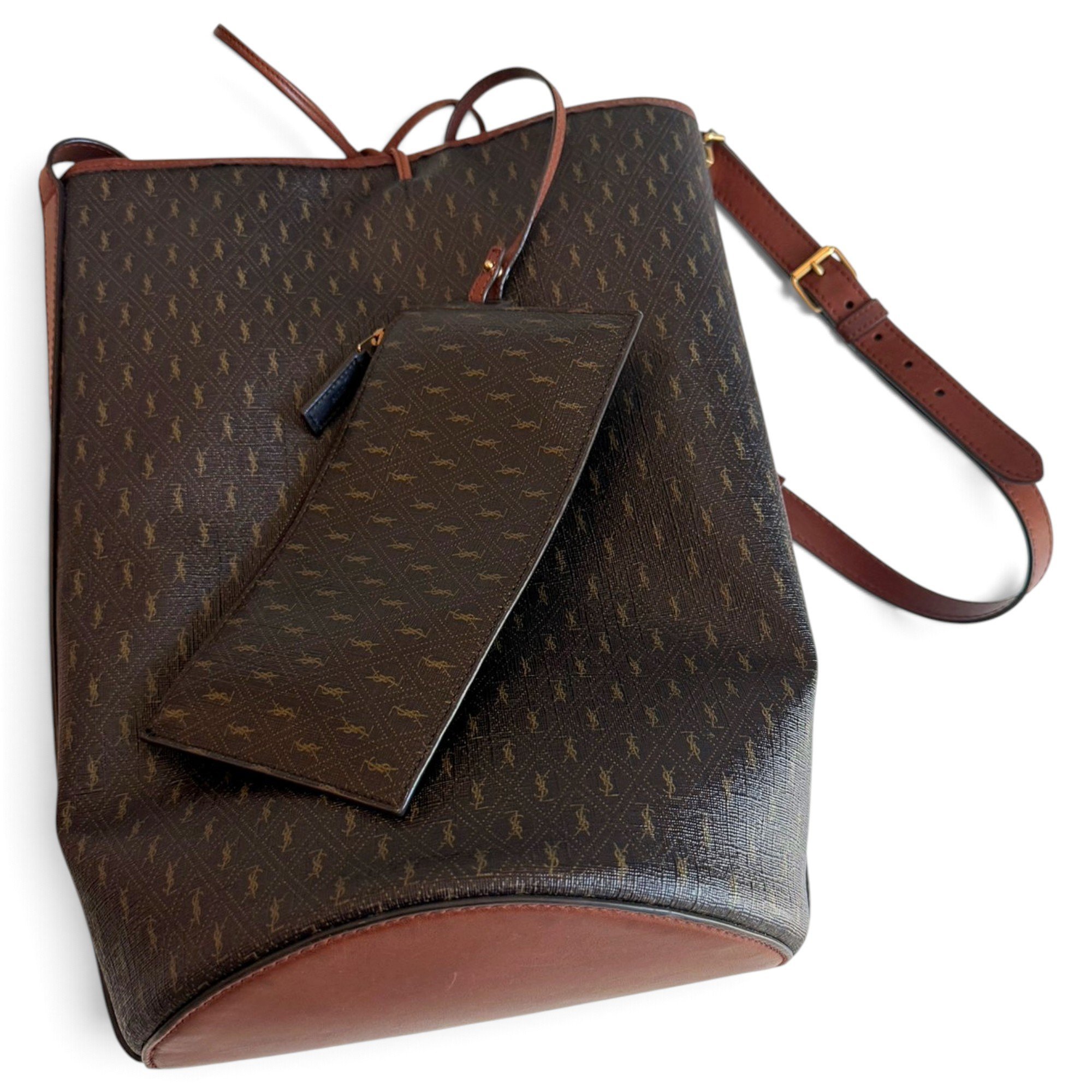 Monogram bucket cloth handbag