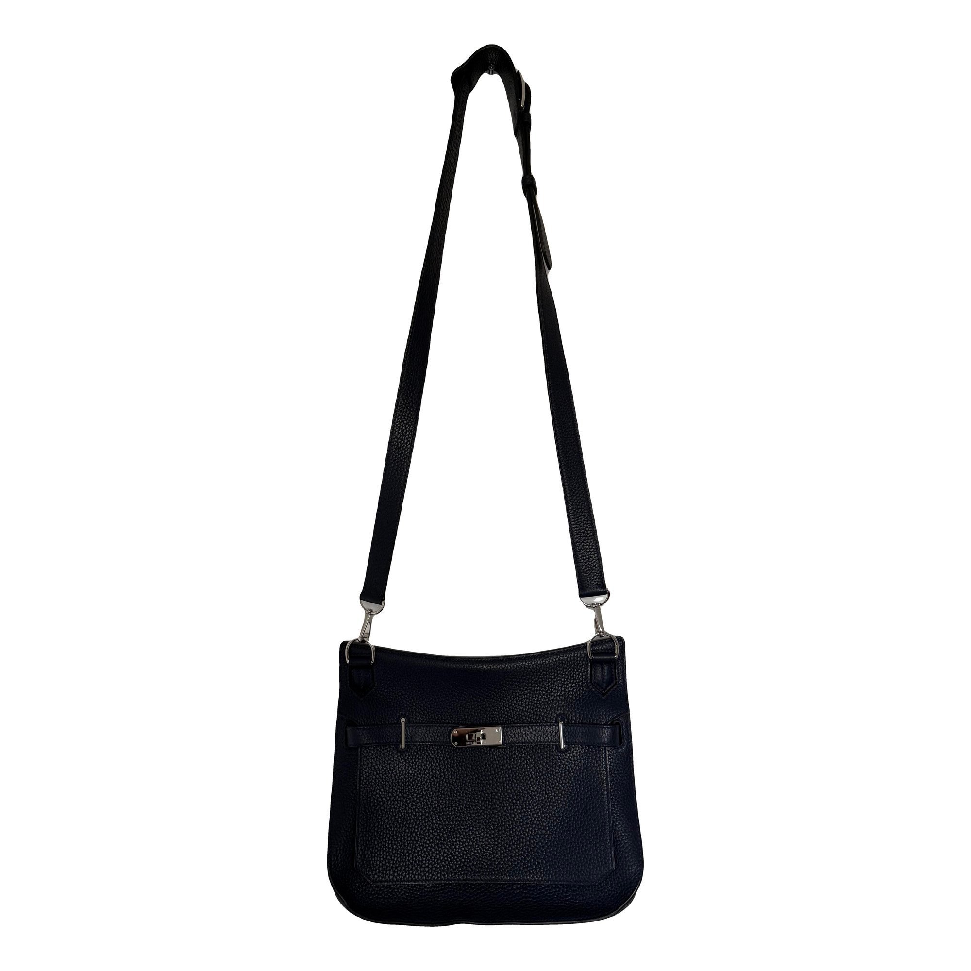 Hermes Jypsiere Handbag Navy Togo Leather