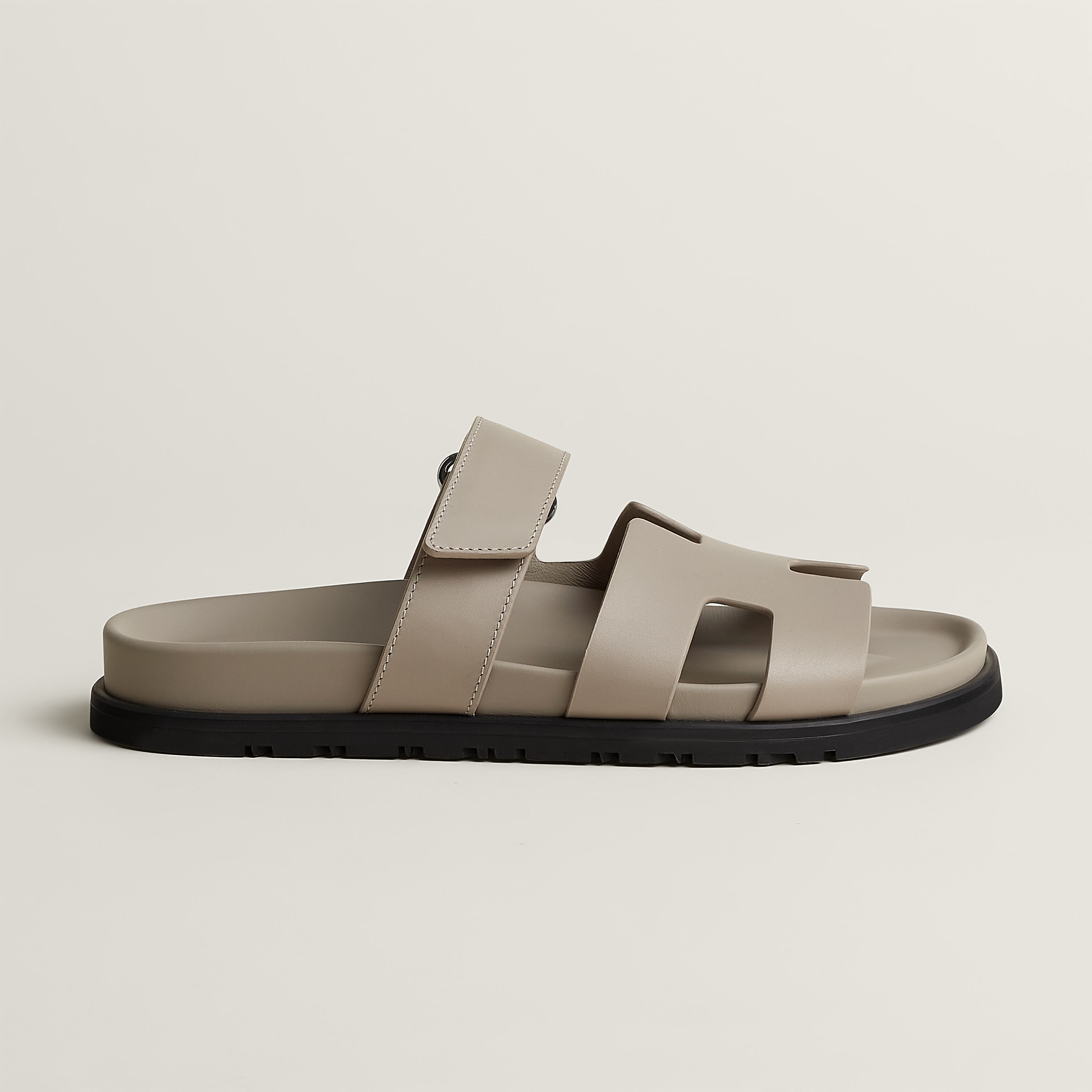 Hermès Chypre sandal size 35 calfskin Beige Galet