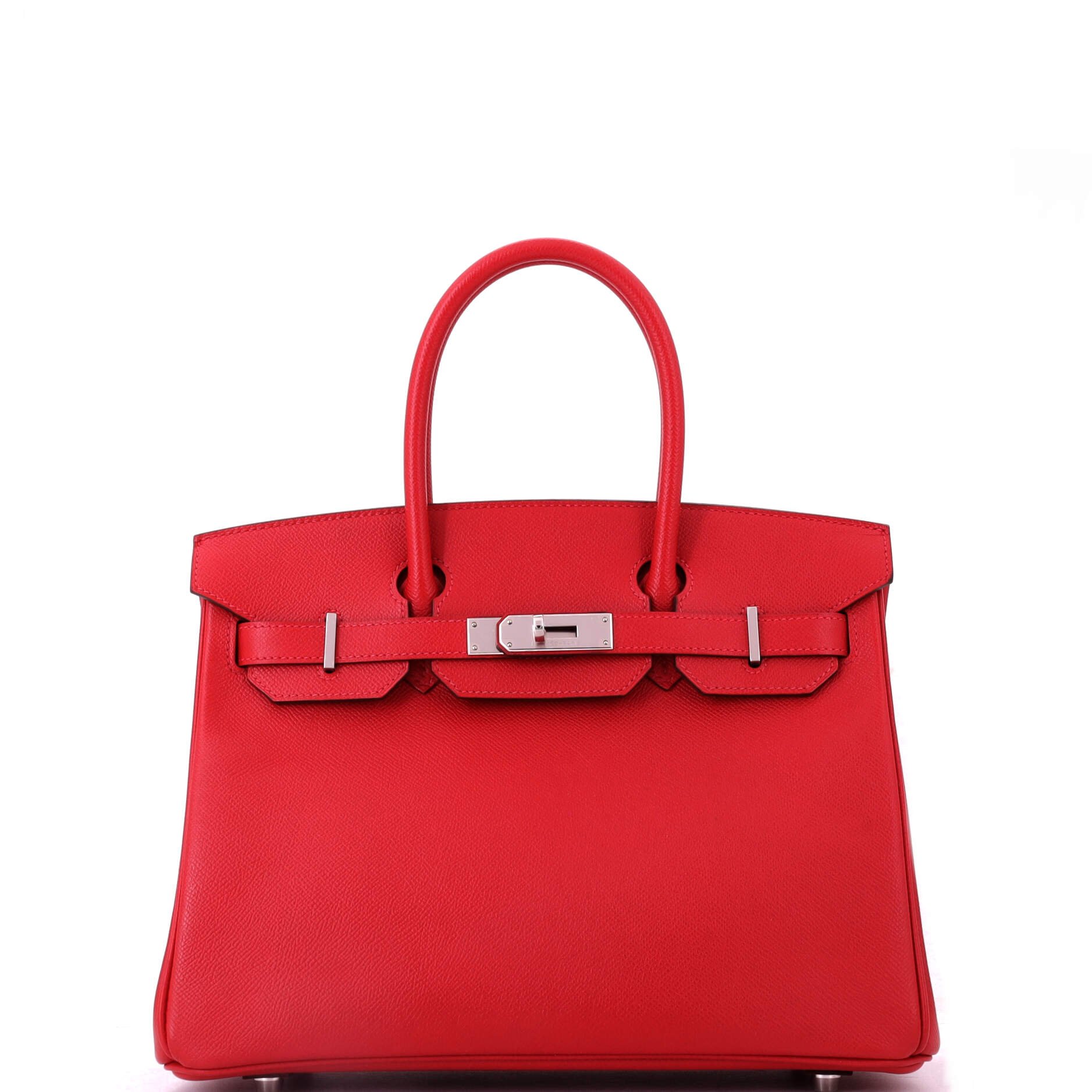 Hermes Birkin Handbag Rouge Vif Epsom with Palladium Hardware 30