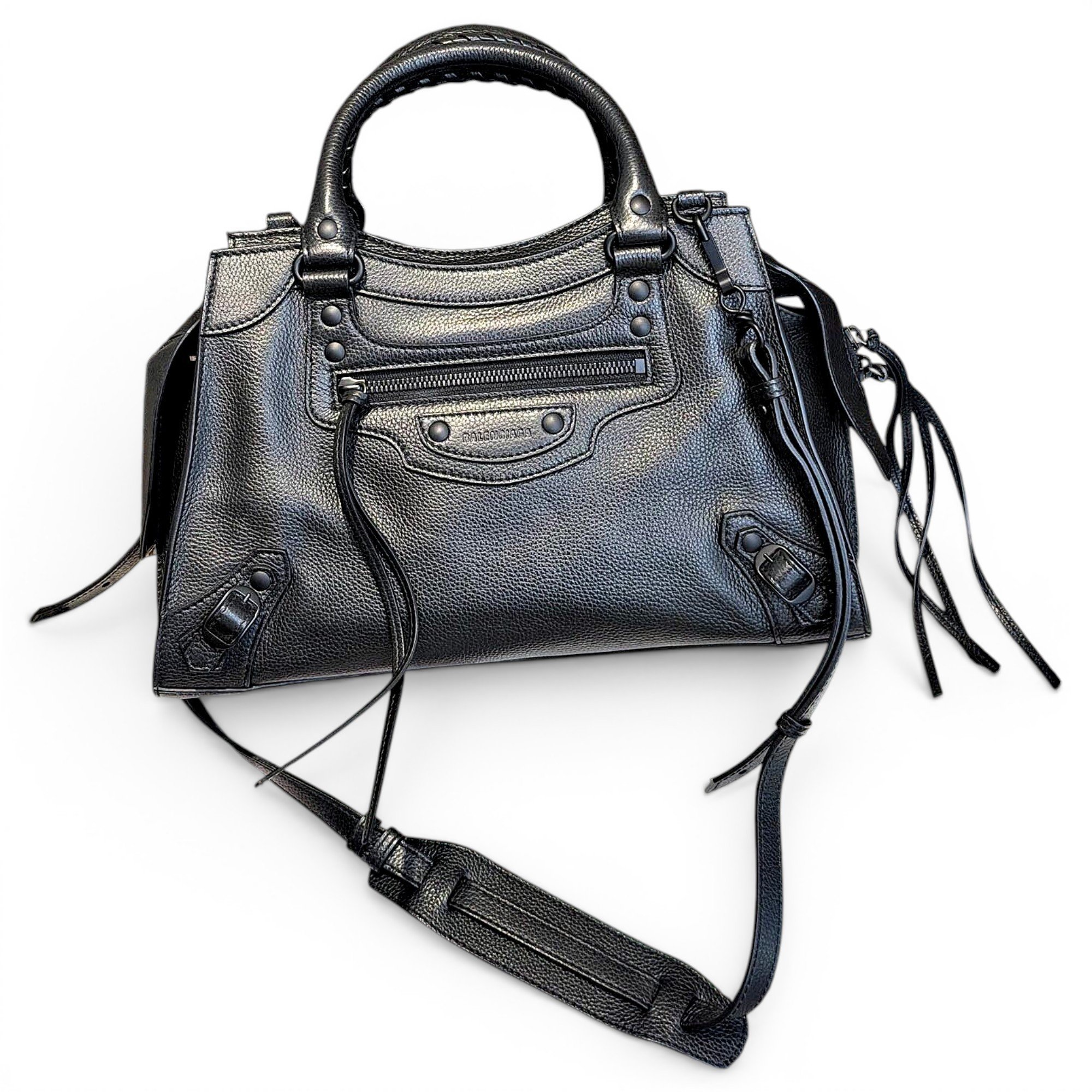Classic Metalic leather handbag