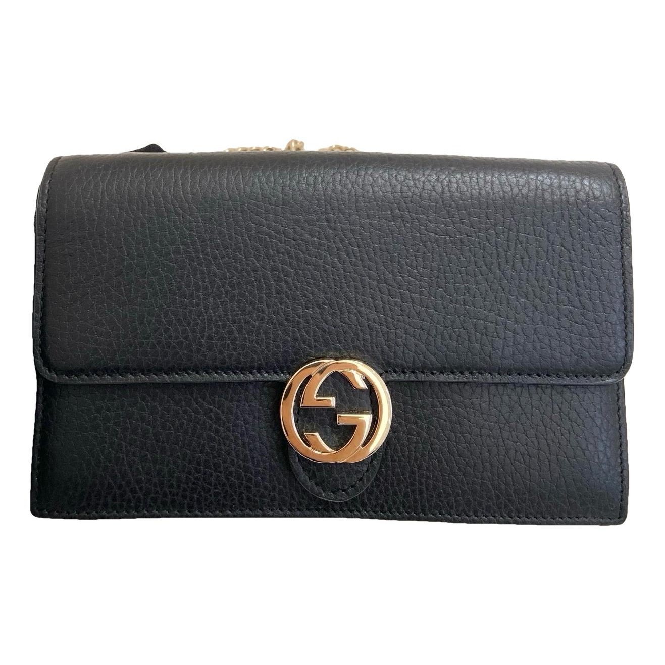 Interlocking leather handbag