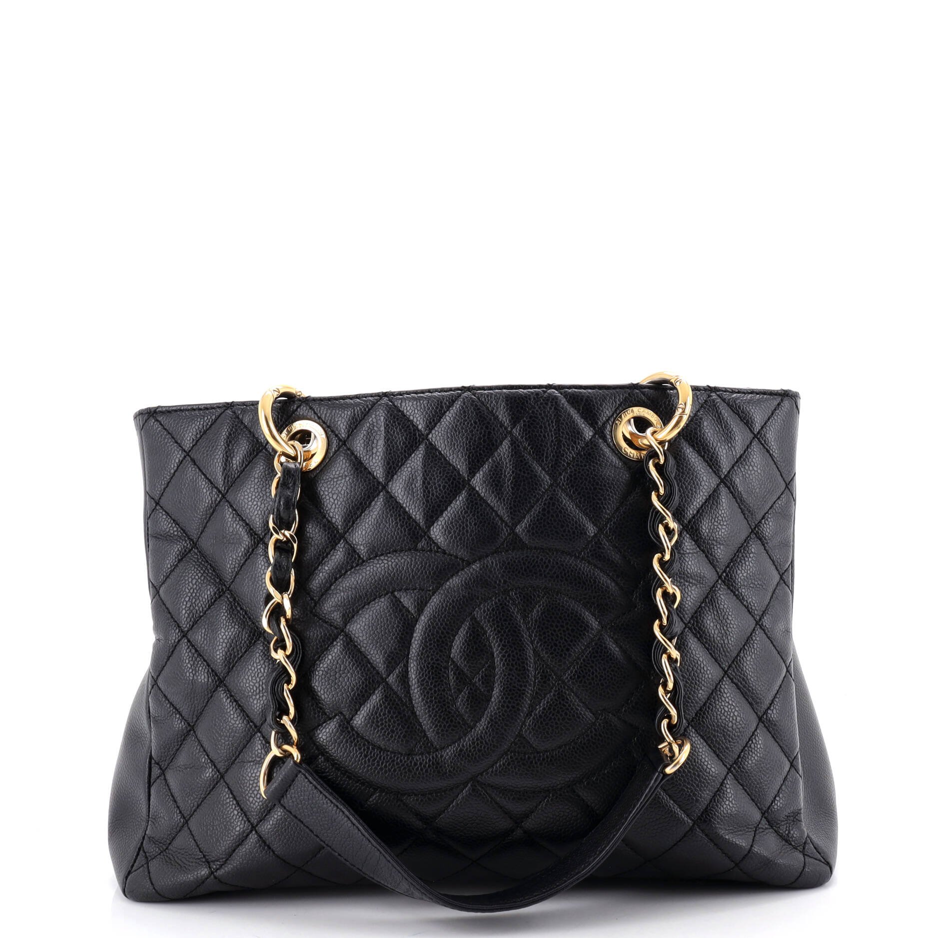 Grand Shopping Tote Quilted Caviar