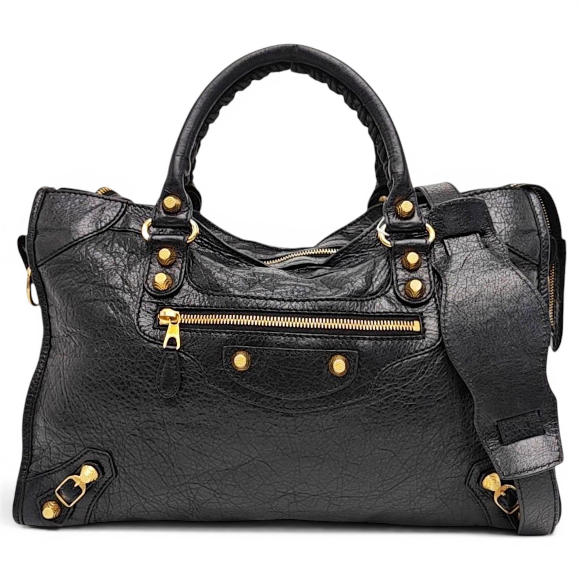 City leather handbag