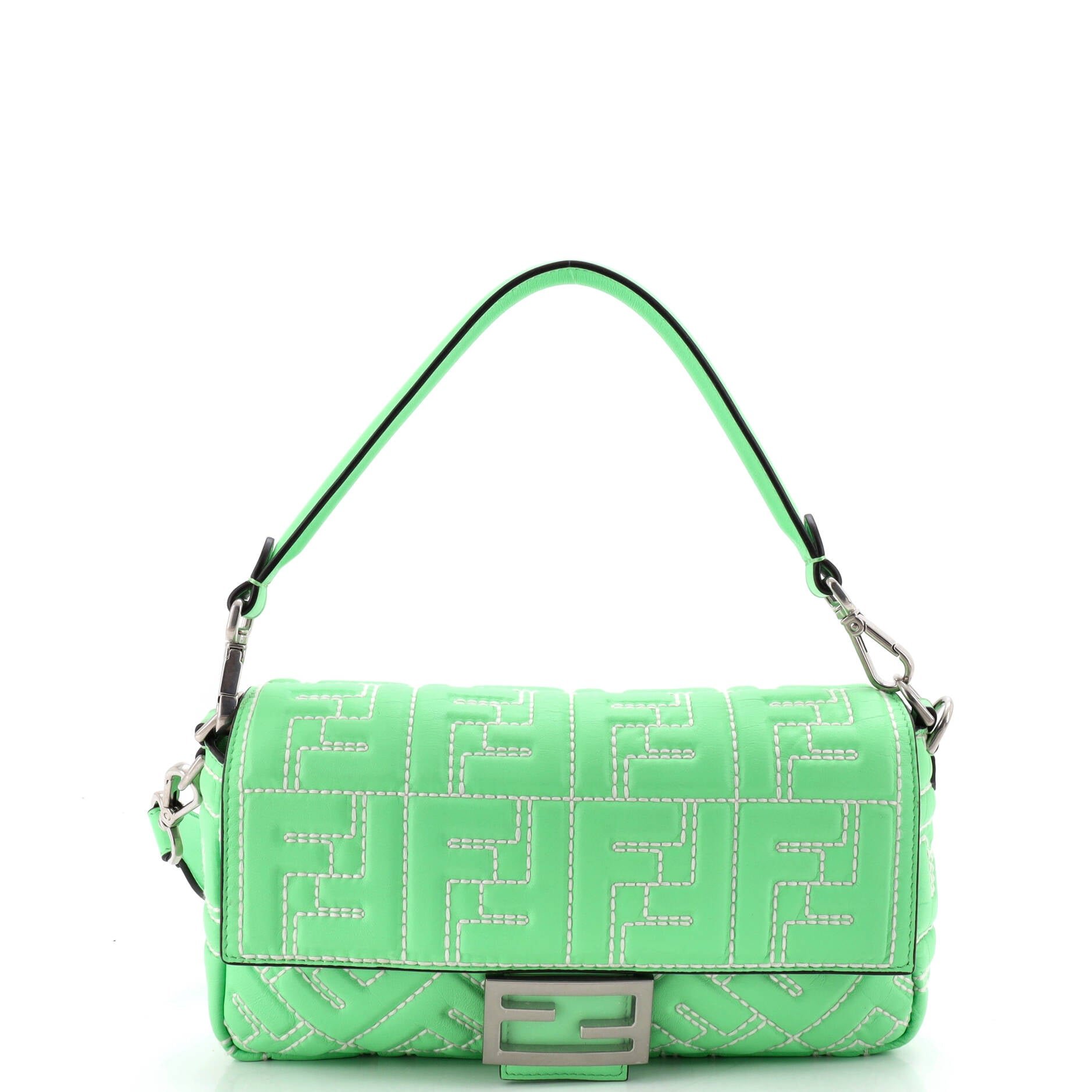 Baguette NM Bag Zucca Embossed Leather Medium