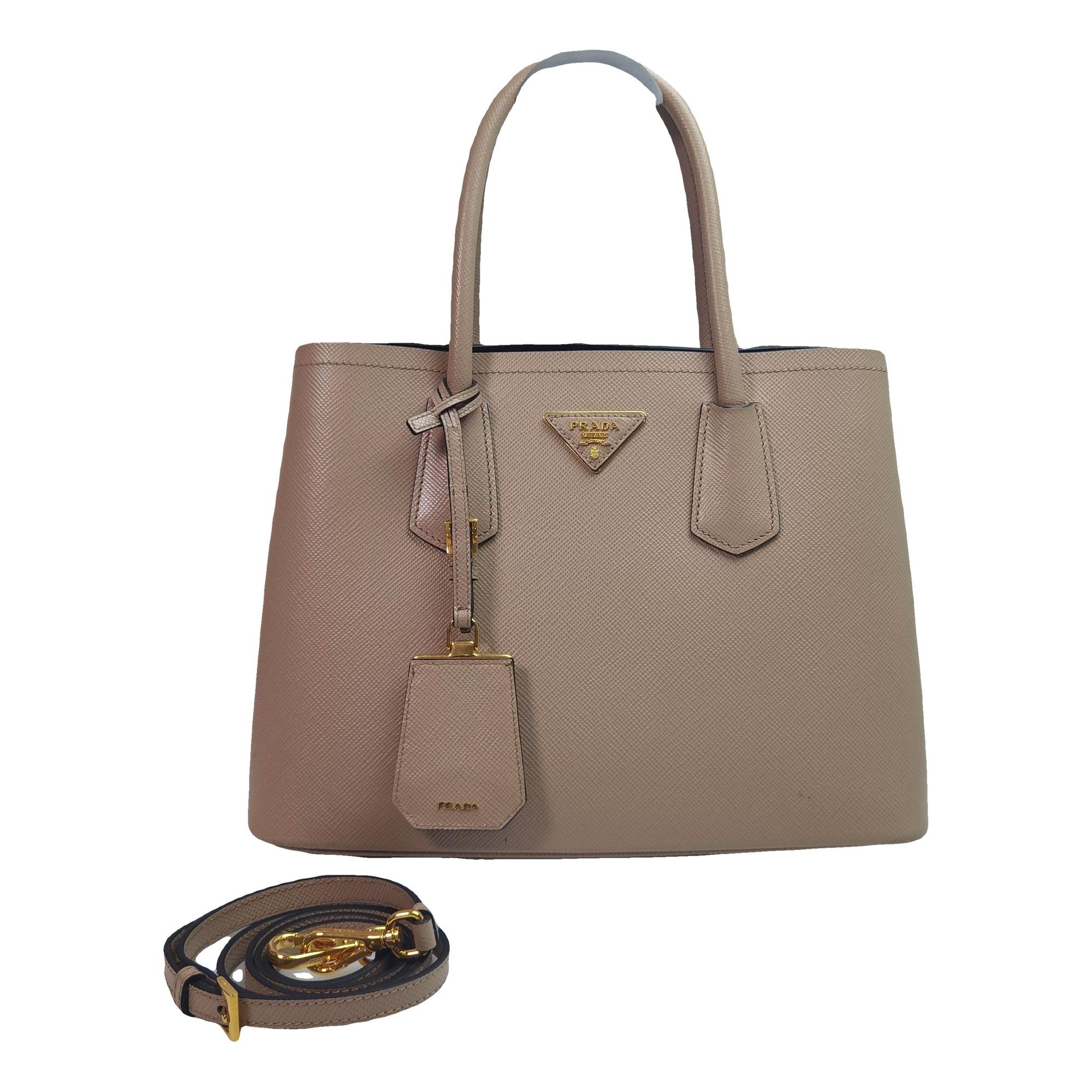 Double leather handbag