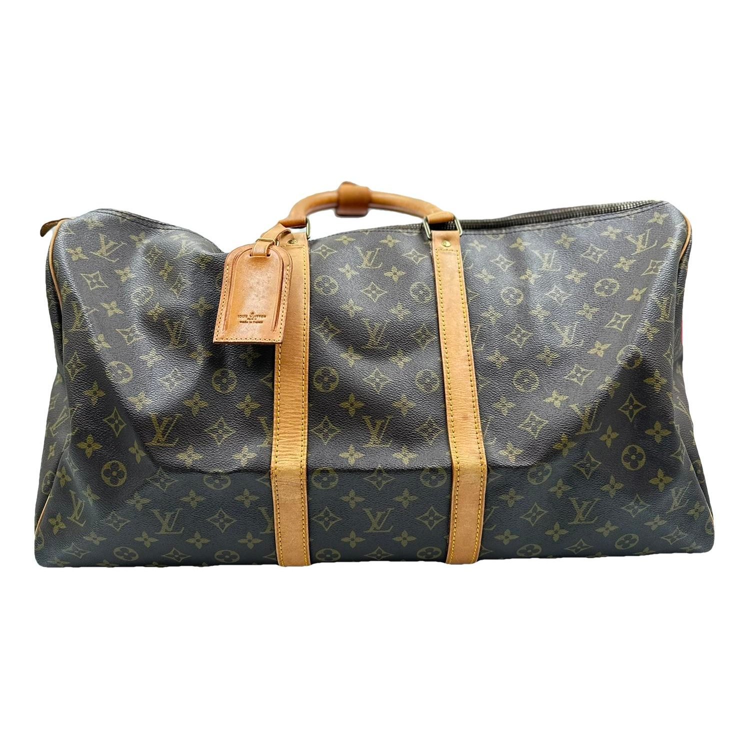 Keepall leather travel bag