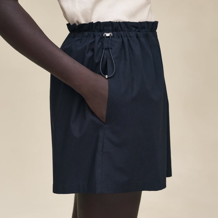 Bleu Noir Short Coulissé
