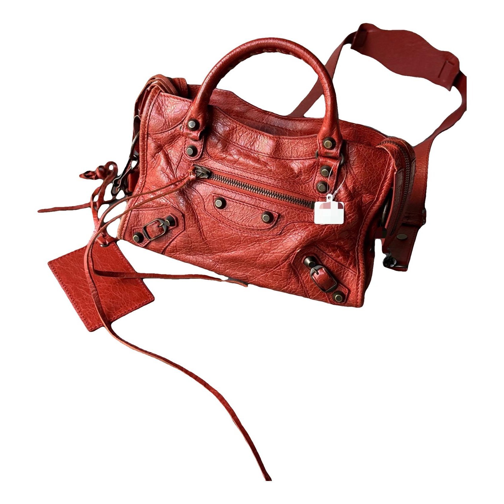 City leather handbag