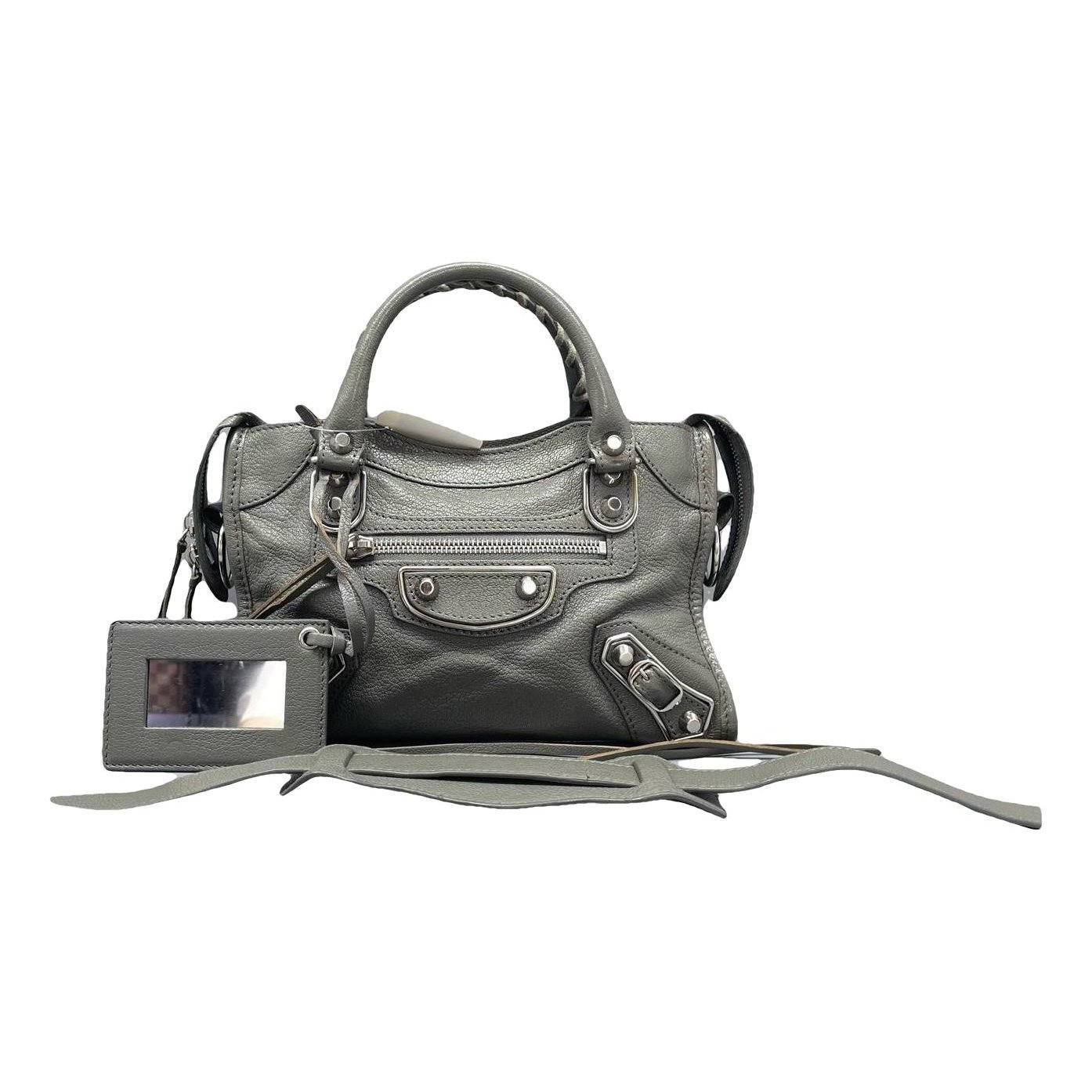 City leather handbag