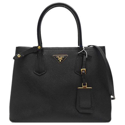 Double leather handbag