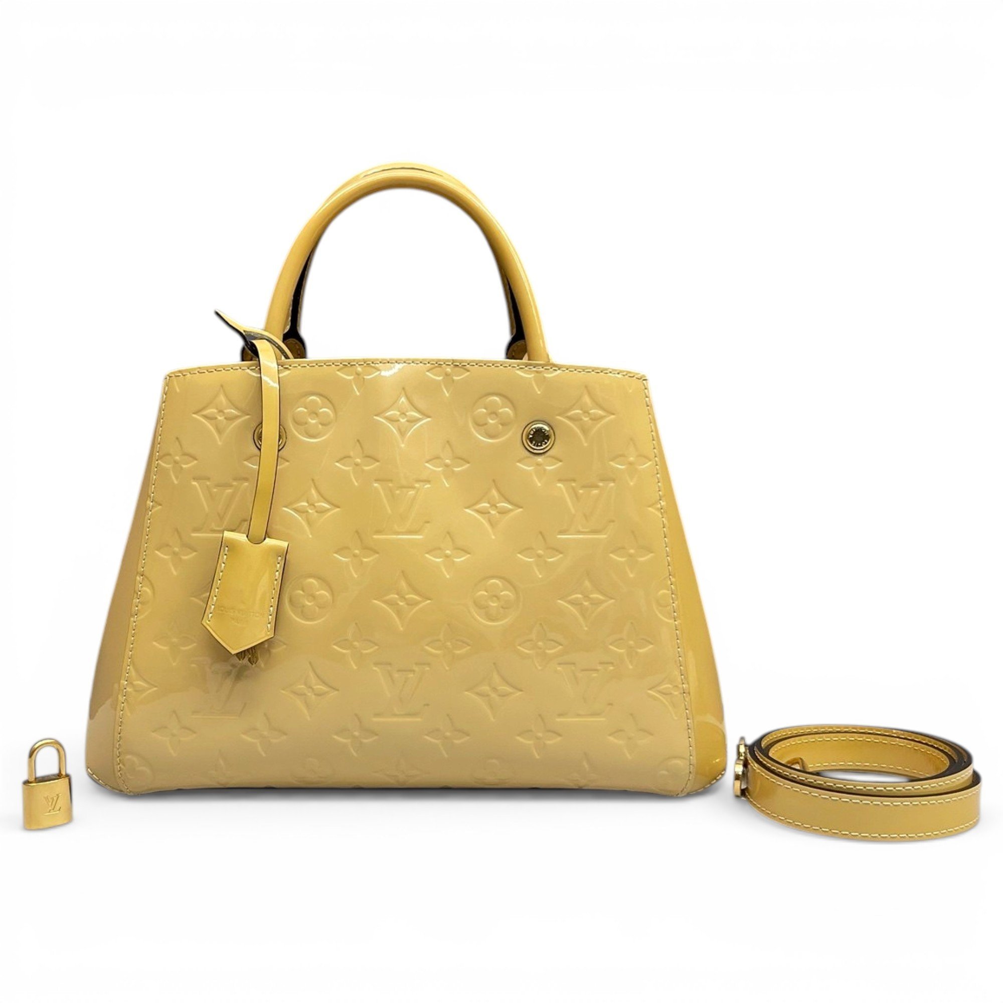 Montaigne patent leather handbag