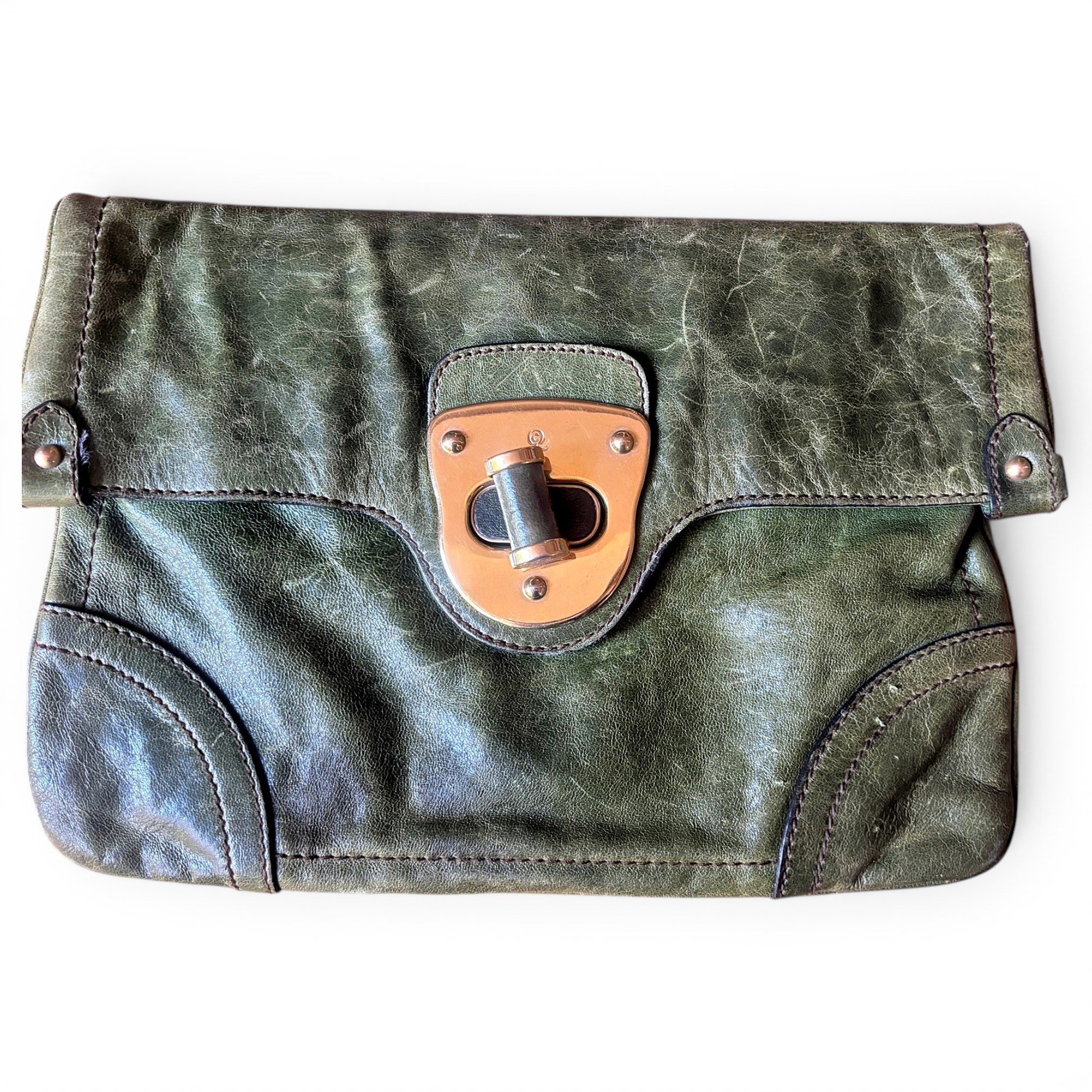 Leather clutch bag