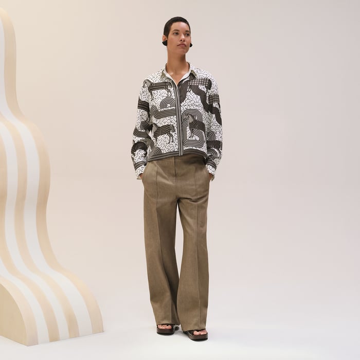 Blanc Cassé Camisa Masculina Con Estampado "Garde-robe Pop"