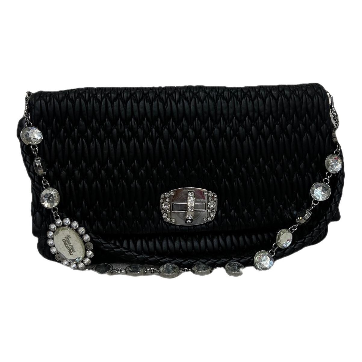 Miu Crystal leather handbag