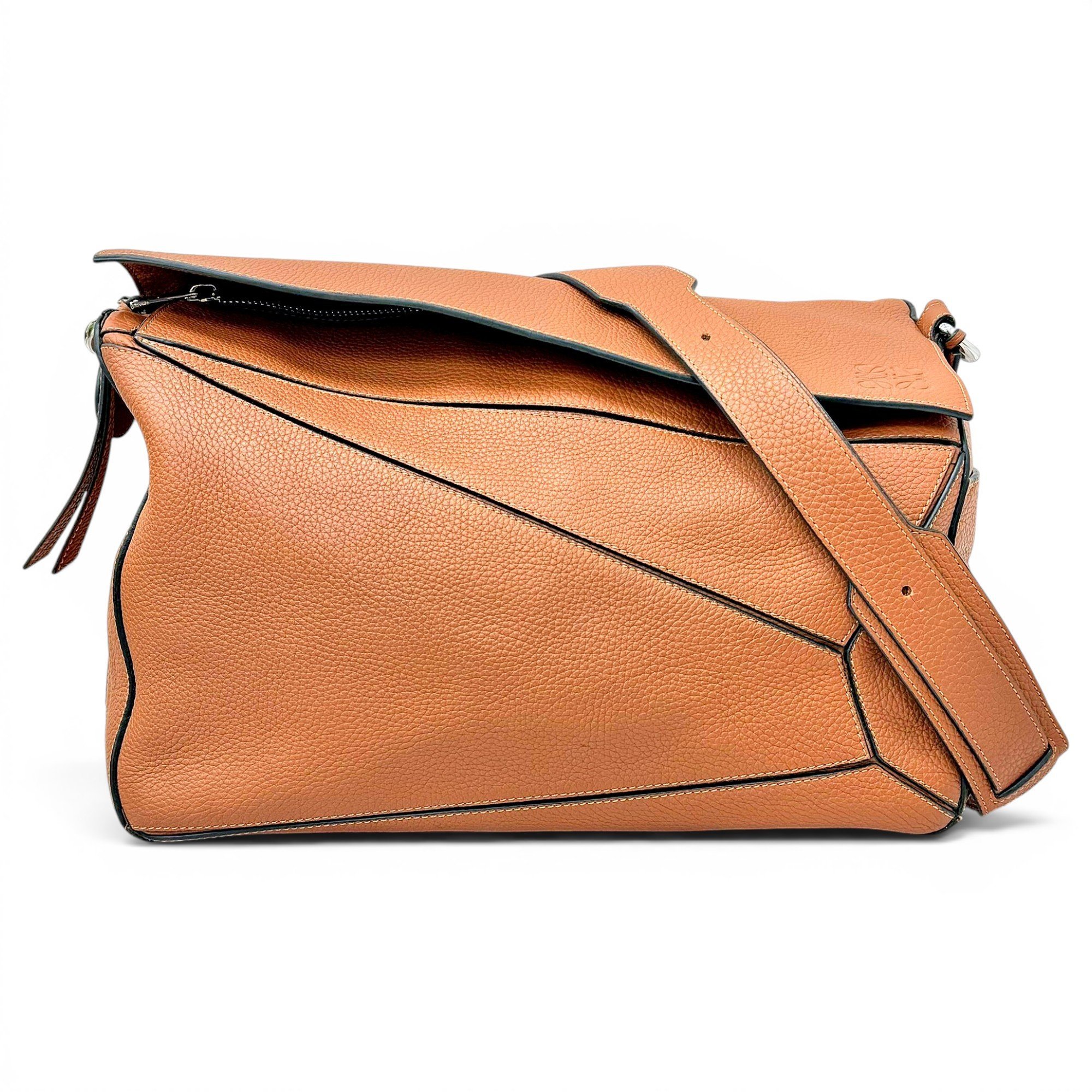 Puzzle leather handbag
