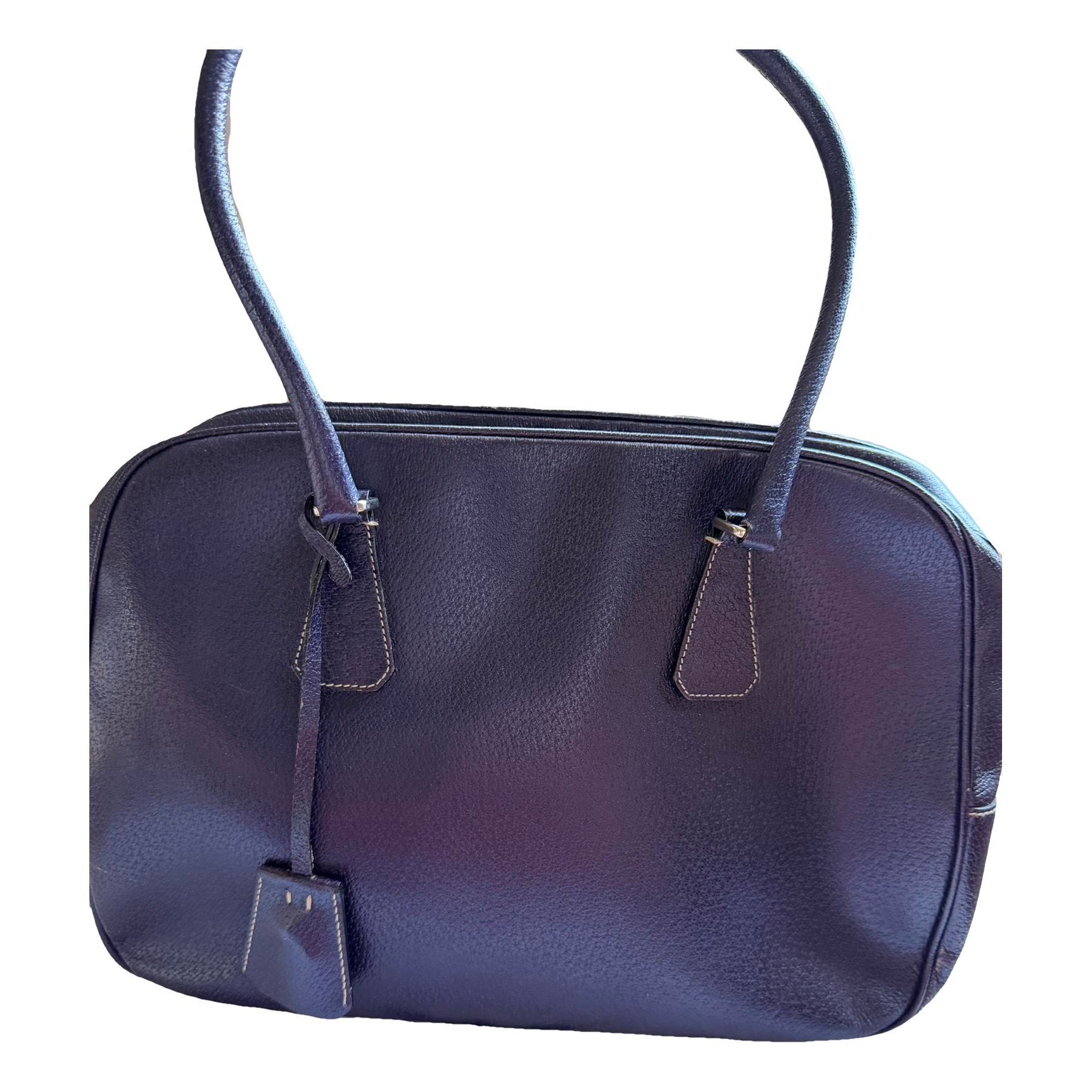 Bowling leather handbag