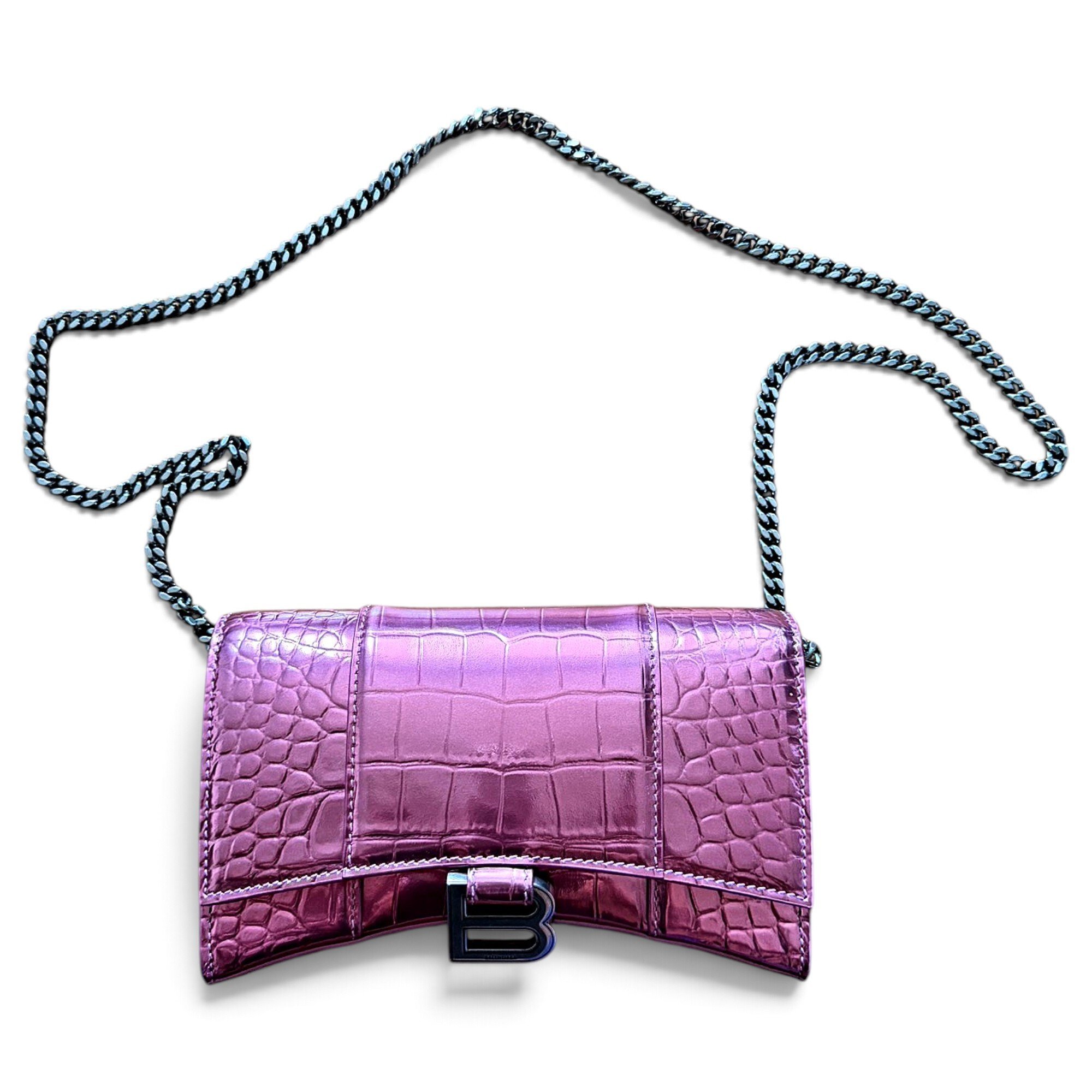 Hourglass leather crossbody bag