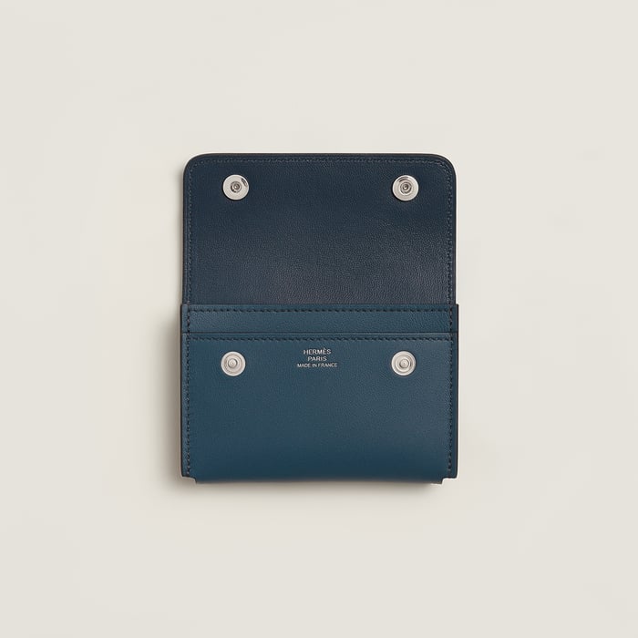 Bleu De Prusse Hermèsnap Card Holder