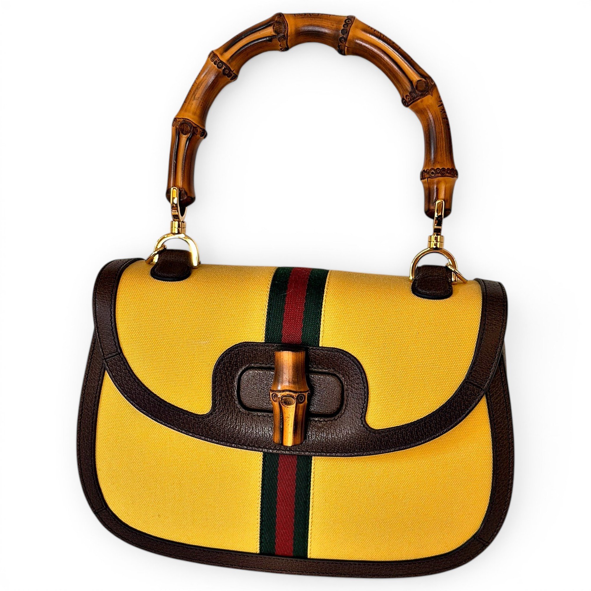 Convertible Bamboo Top Handle leather handbag