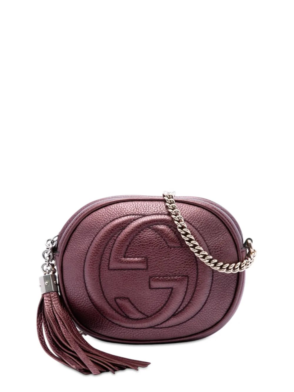 2016-2026 Mini Metallic Pebbled Calfskin Soho Chain crossbody bag