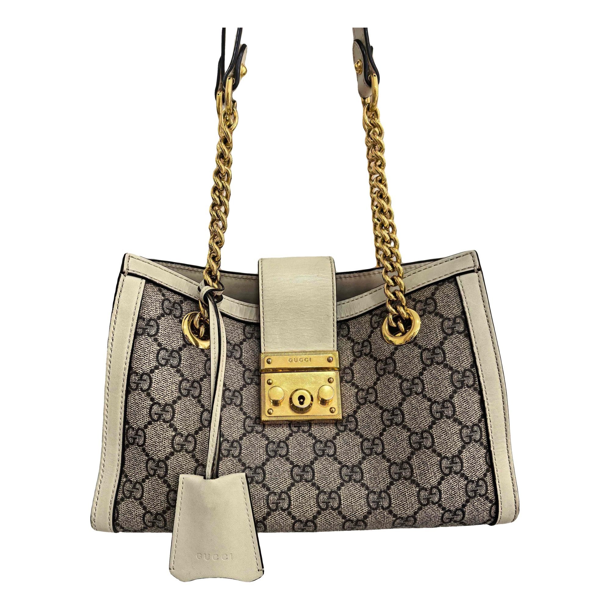 Padlock leather handbag