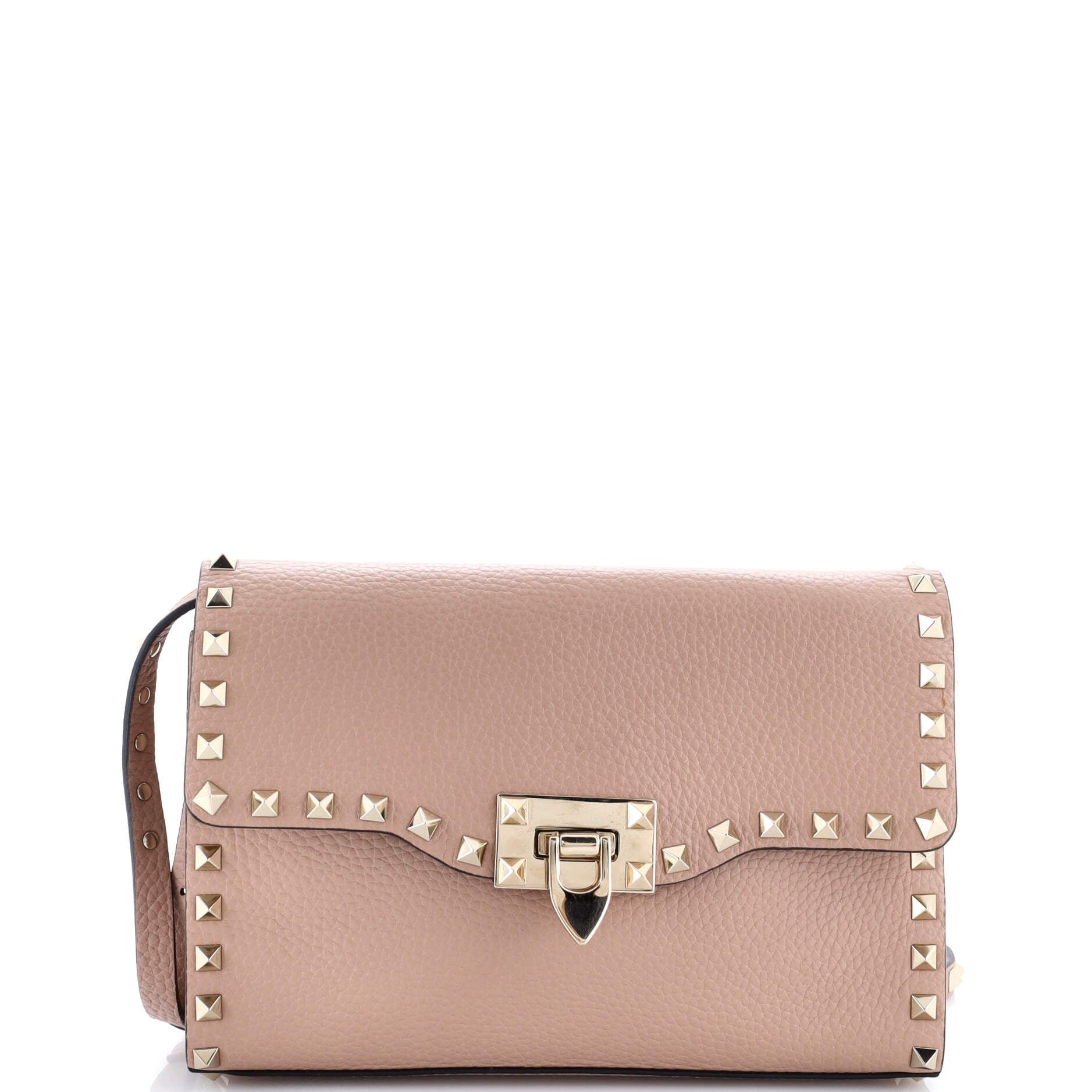 Valentino Garavani Rockstud Flip Lock Flap Bag Leather Medium