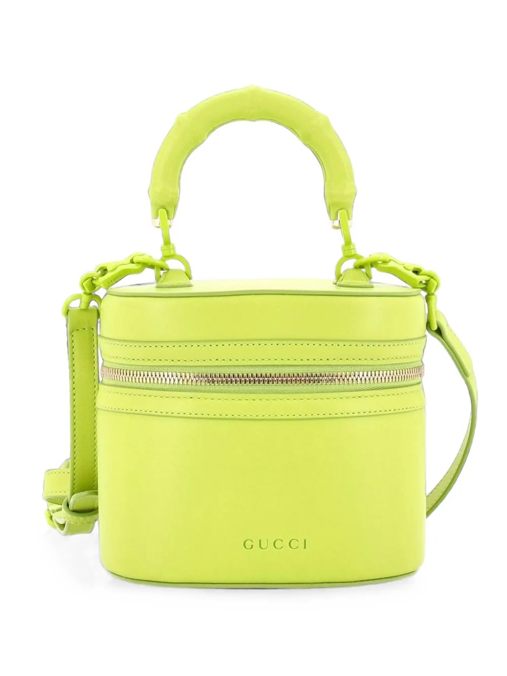 Bamboo Top Handle Vanity Leather Mini shoulder bag