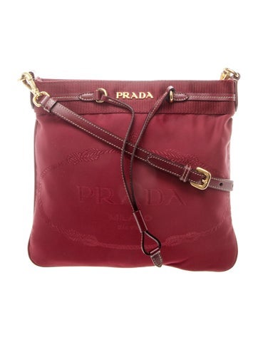 Prada Enameled Metal Triangle Crossbody Bag