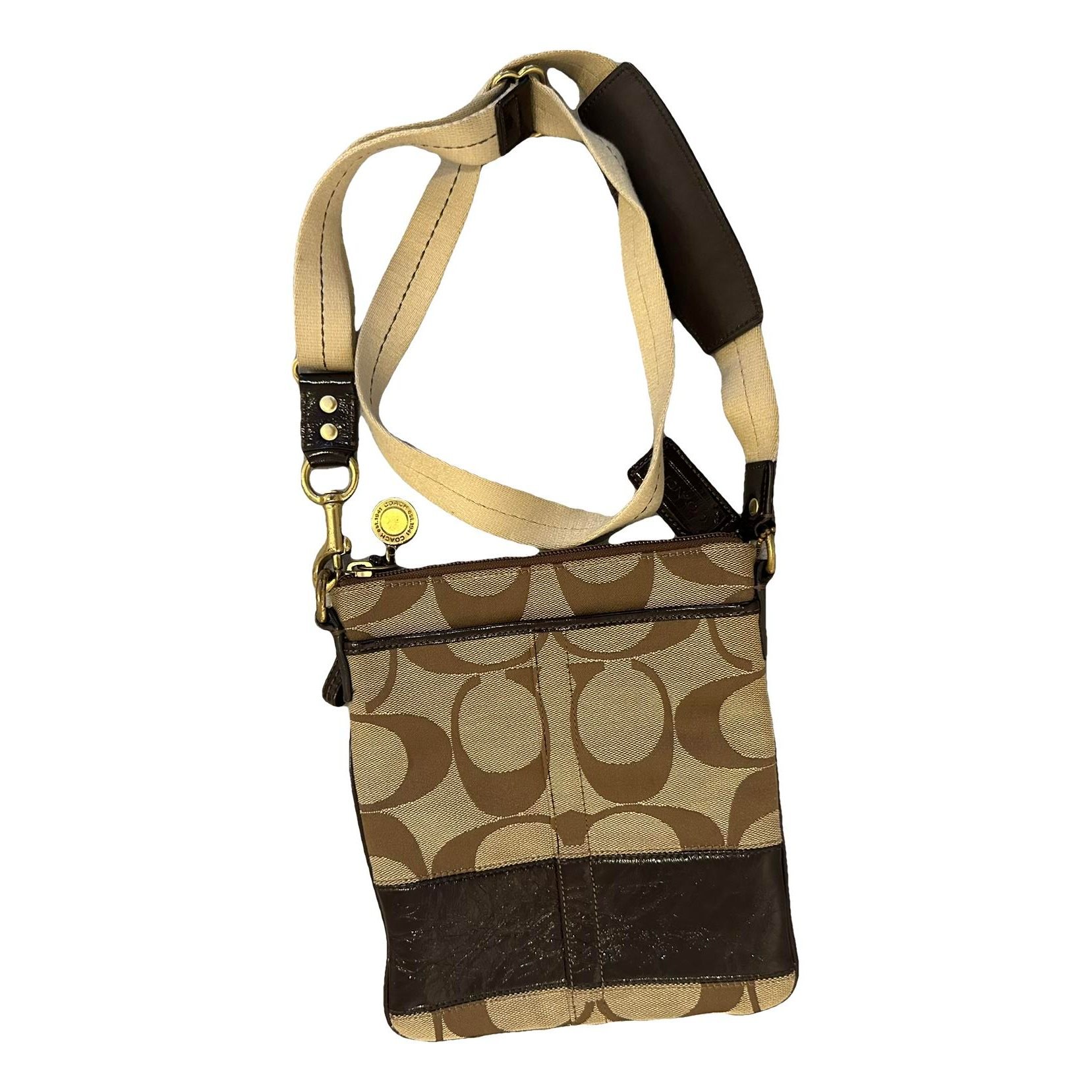 Canvas Courier Crossbody leather crossbody bag