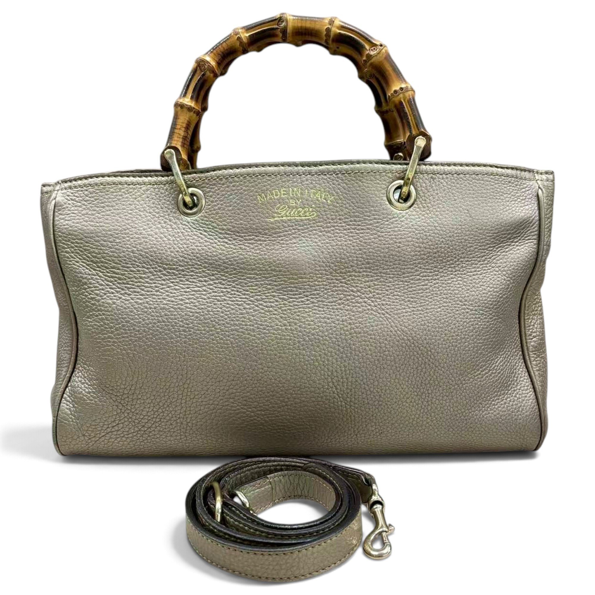Bamboo Shopper leather handbag