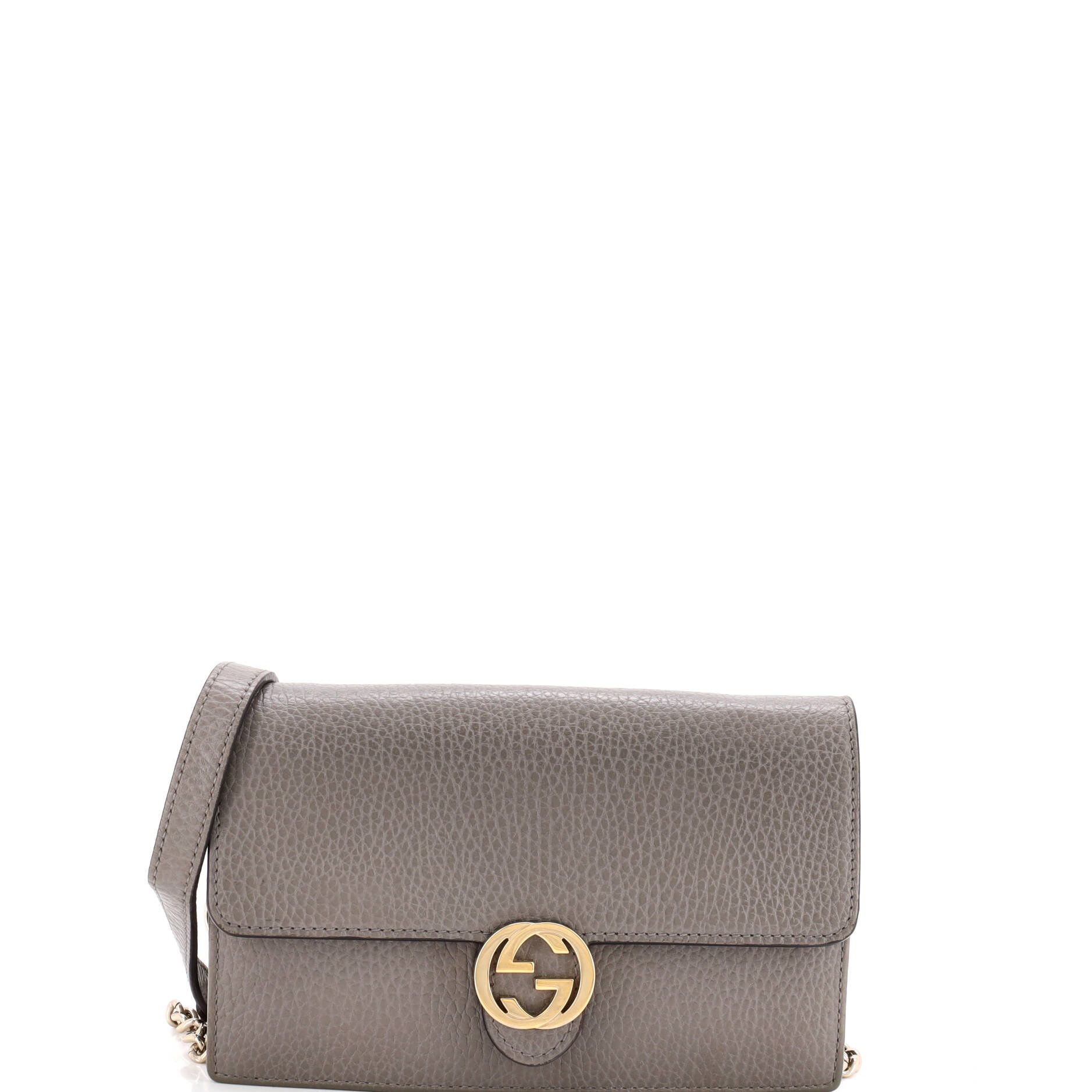 Gucci Interlocking Wallet on Chain Leather
