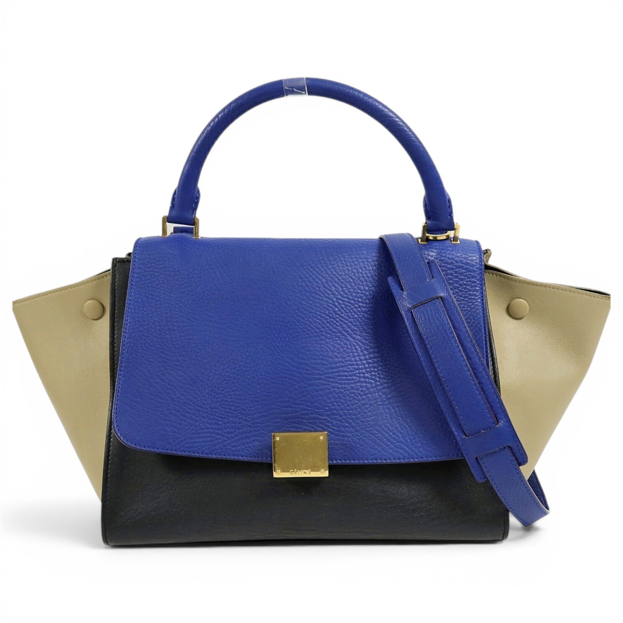 Trapèze leather handbag