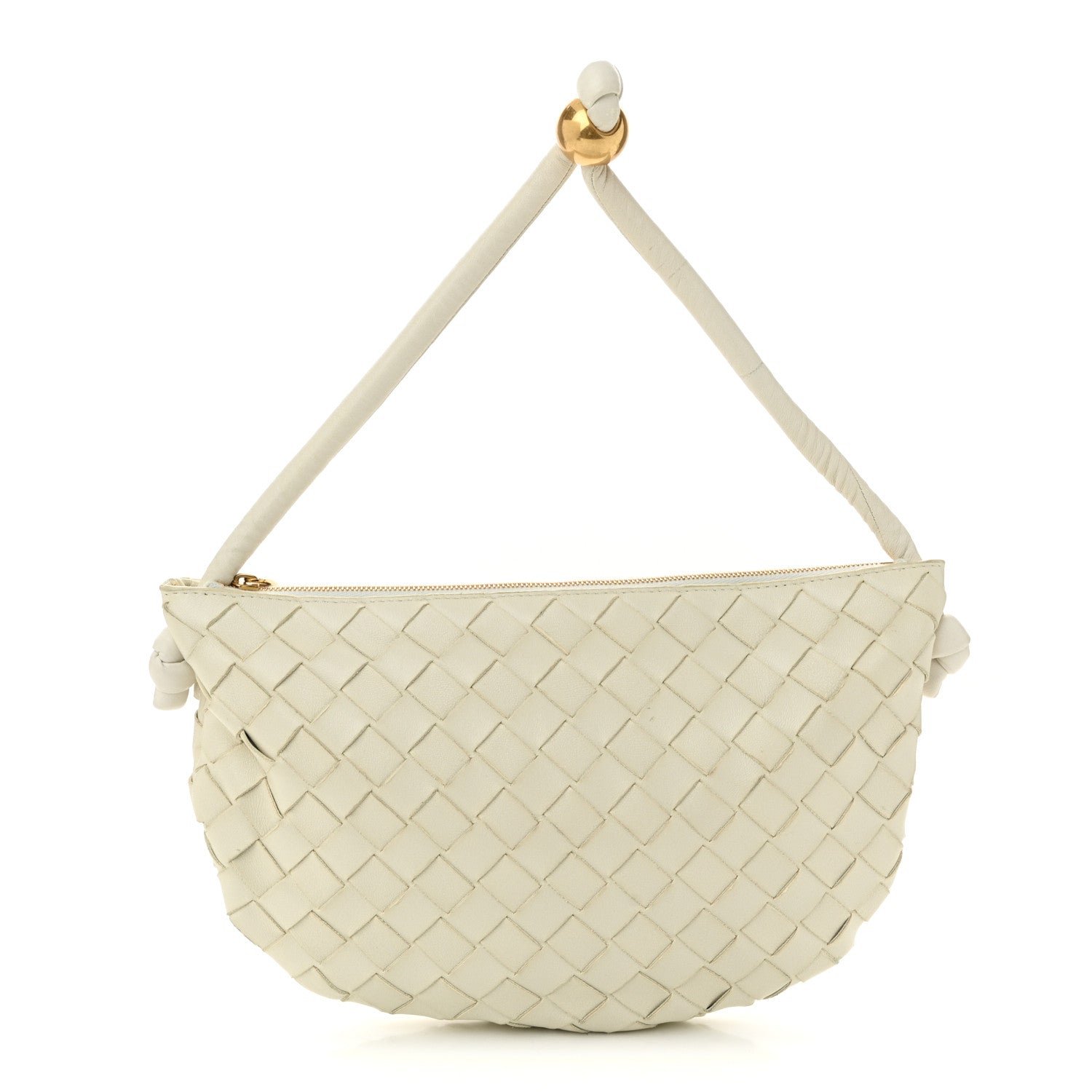 Bottega Veneta Nappa Intrecciato Medium Turn Pouch White