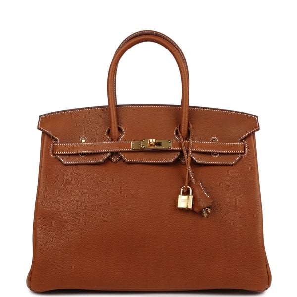 Hermes Hermes Birkin 35 Fauve Barenia Faubourg Gold Hardware