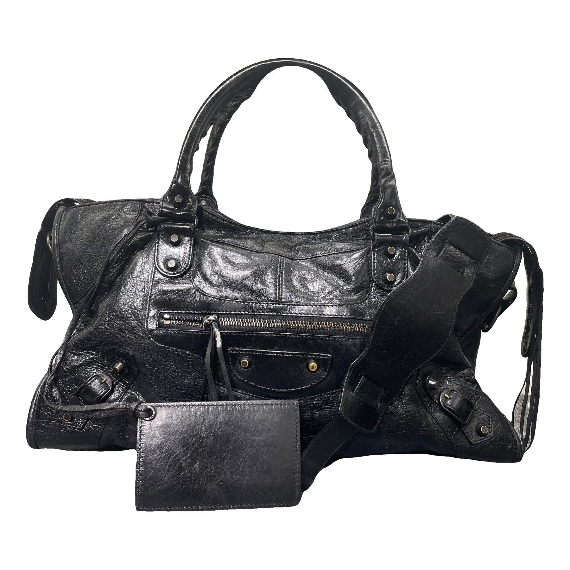 City leather handbag