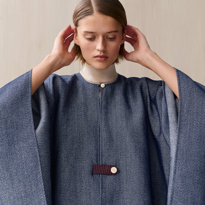 Cold Colors Wool and Linen Cape