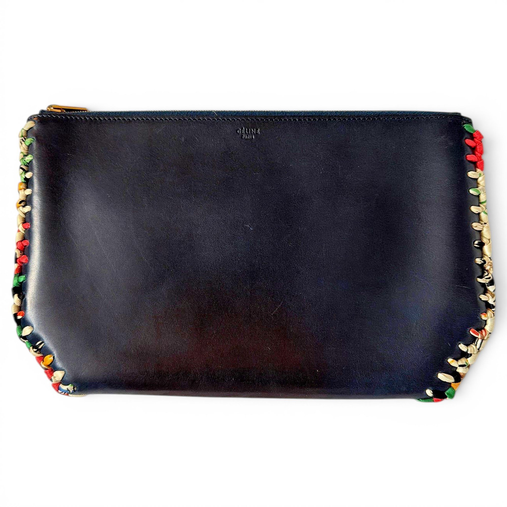 Leather clutch bag