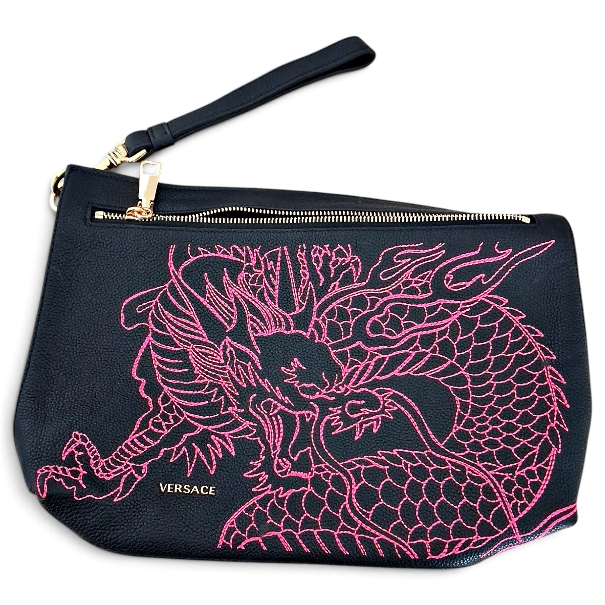 Versace Pony-style calfskin clutch bag