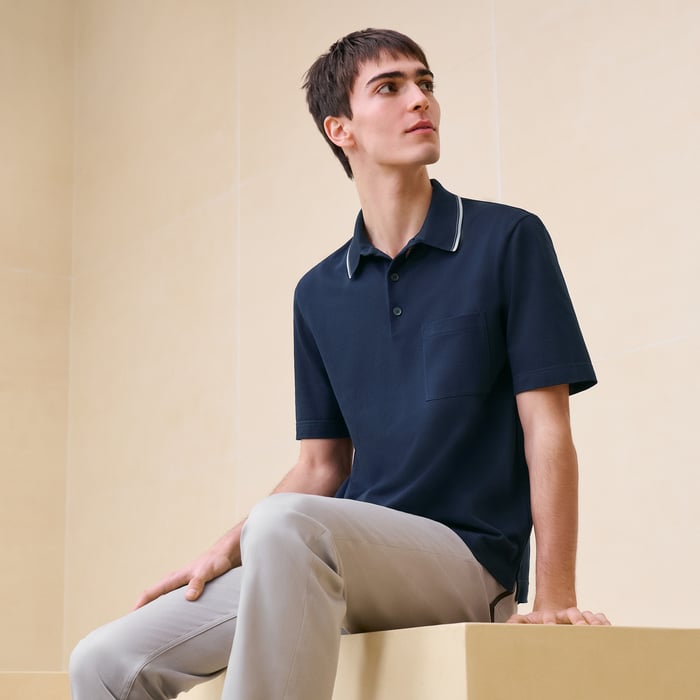 Marine "Piqures Sellier" Polo Shirt