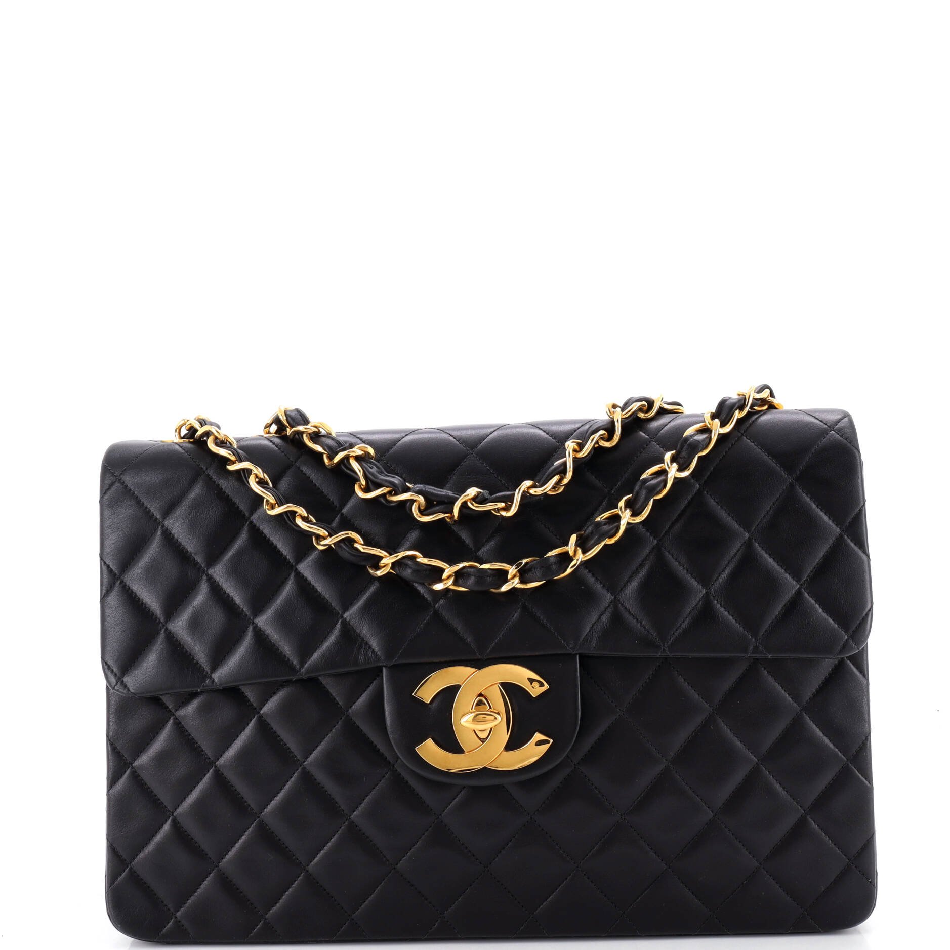 Vintage Classic Double Flap Bag Quilted Lambskin Jumbo