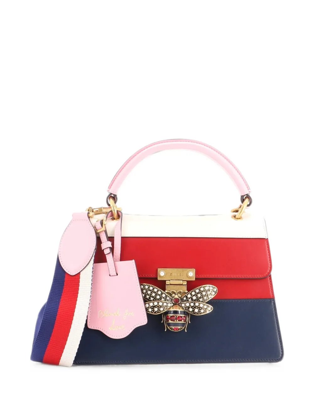 Queen Margaret Top Handle Bag Colorblock Leather Small satchel