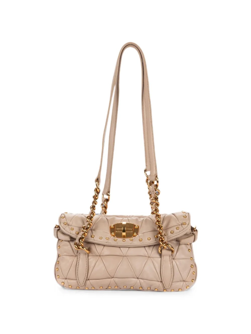 studded turn-lock shoulder bag