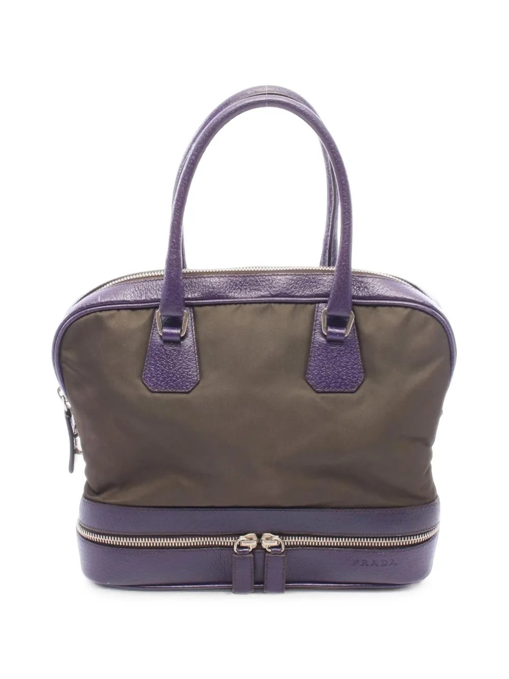 2000s leather-trim tote bag